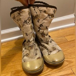 Sugar Origami Floral/Natural Boot
